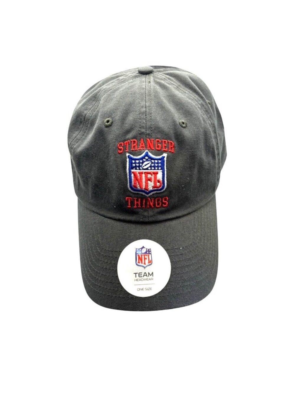 Stranger Things NFL Team Headwear Adjustable Baseball Cap One Size Gray